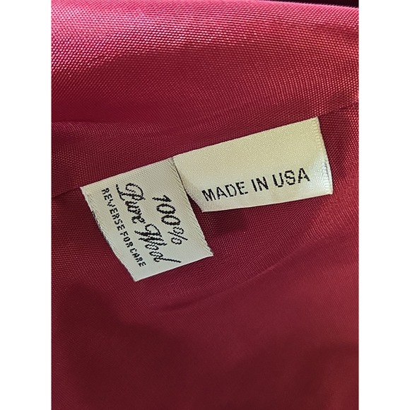 Vtg 80s 90s Jones New‎ York Hooded Long Coat Womens 6 Red 100% Wool USA STUNNING - Picture 13 of 15